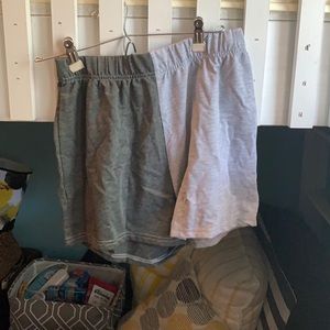 Half and half colored shorts great for staying in